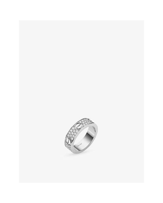 Cartier White Love 18Ct- And 0.77Ct Diamond Ring