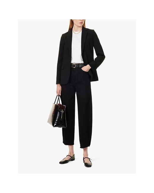 Theory Black Staple Single-Breasted Woven Blazer