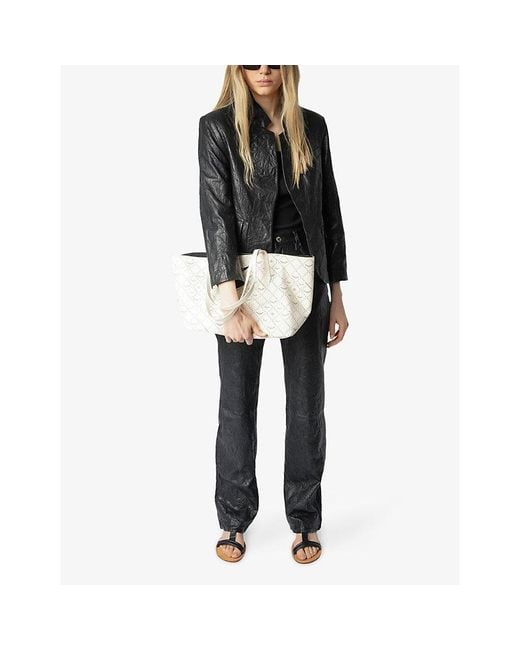 Zadig & Voltaire White Z Shopper Monogram Coated-Canvas Tote Bag