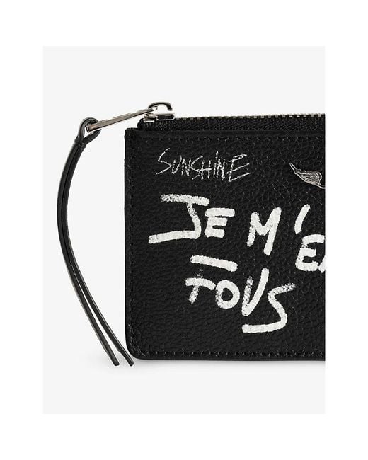 Zadig & Voltaire Black Zv Arty Leather Cardholder
