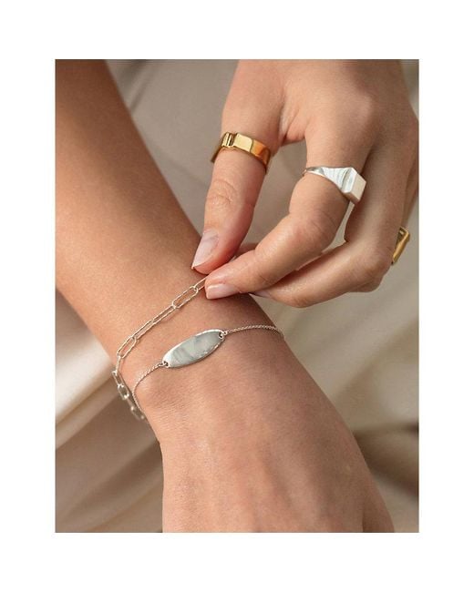 Monica Vinader Metallic Alta Textured Sterling Bracelet