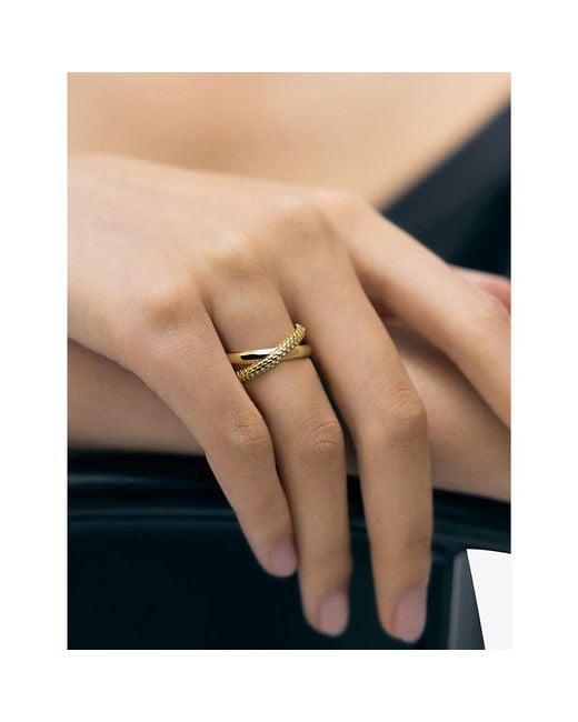 Monica Vinader Metallic Heirloom Crossover 18Ct- Plated Vermeil Sterling- Ring