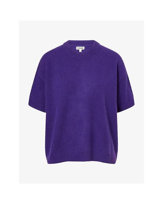 Staud Purple Brushed Cashmere Jumper
