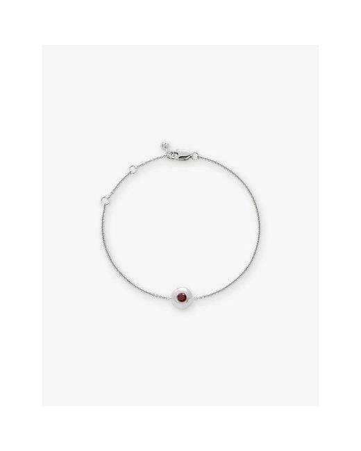 Monica Vinader White July Birthstone Ruby And Sterling- Bracelet