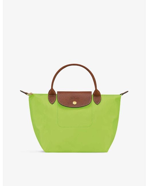 Longchamp Green Le Pliage Small Top Handle Bag