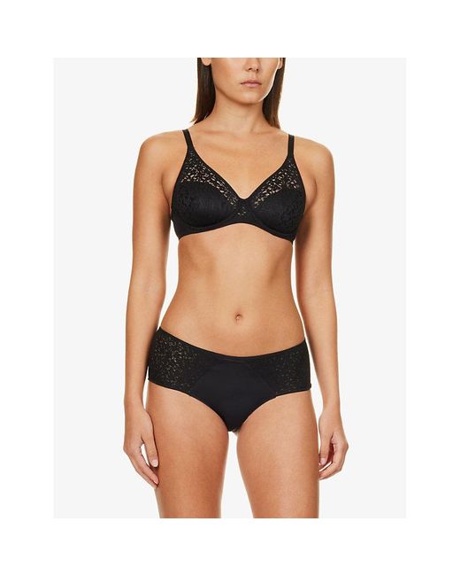 Chantelle Black Norah Stretch-Lace Shorty Briefs