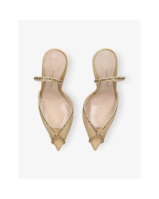 Andrea Wazen Metallic Katy 105 Mesh Slingbacks