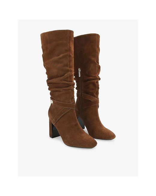 Carvela Kurt Geiger Brown Jackpot Slouch Suede Knee-High Boots