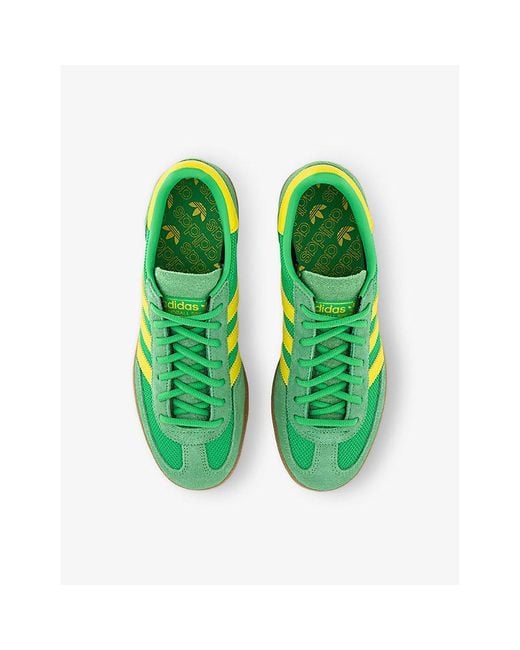 Adidas Green Handball Spezial Suede And Mesh Low-Top Trainers for men