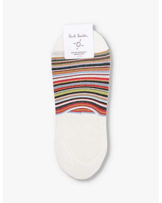 Paul Smith White Striped Organic Cotton-blend Socks for men