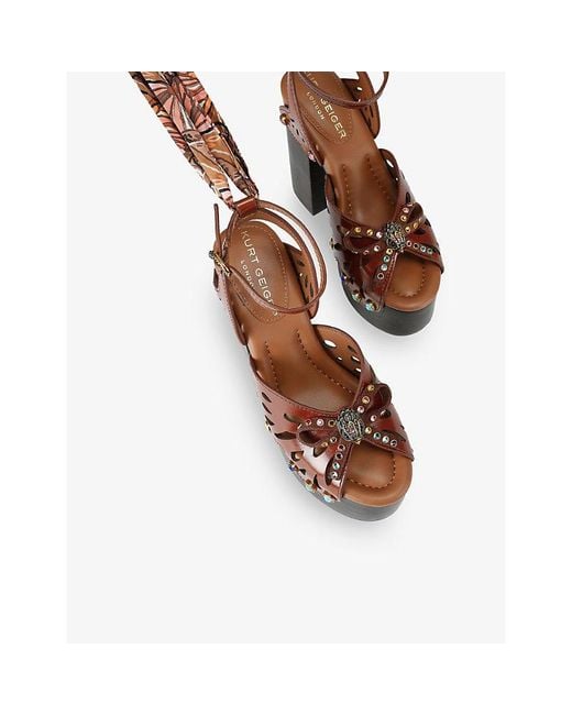Kurt Geiger Metallic Butterfly Platform Leather Heels