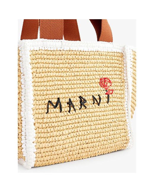 Marni Natural Shopping Bag Woven Tote Bag