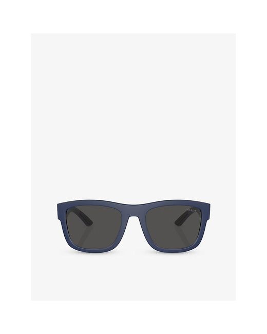 Prada Linea Rossa Gray Ps 01zs Pillow-frame Nylon Sunglasses