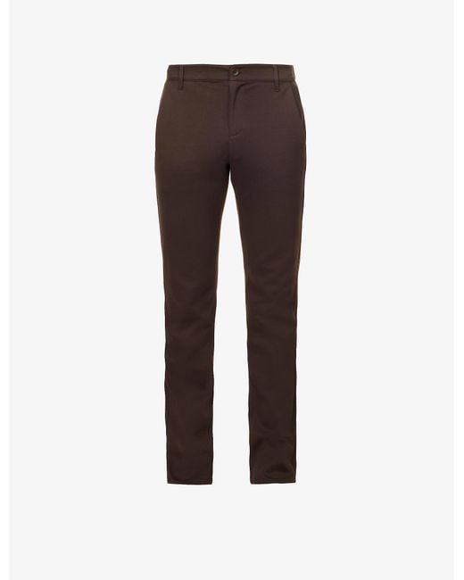 PAIGE Stafford Regular-fit Tapered-leg Stretch-woven Trousers in Brown ...