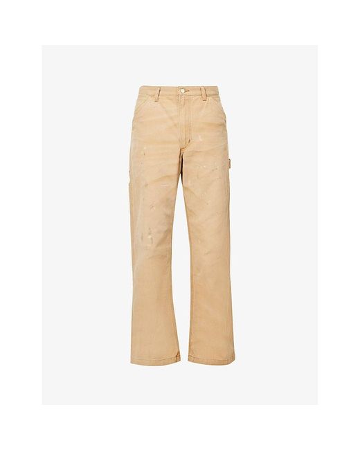 Polo Ralph Lauren Distressed Slim-fit Cotton Trousers in Natural for ...