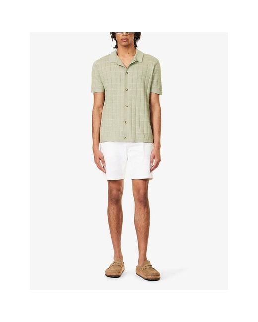 PAIGE Multicolor Mendez Checked Cotton And Linen-blend Polo Shirt for men