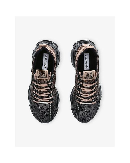 Steve Madden Black Mistica Woven Mid-Top Trainers