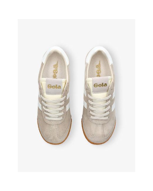 Gola White Elan Suede Low-Top Trainers