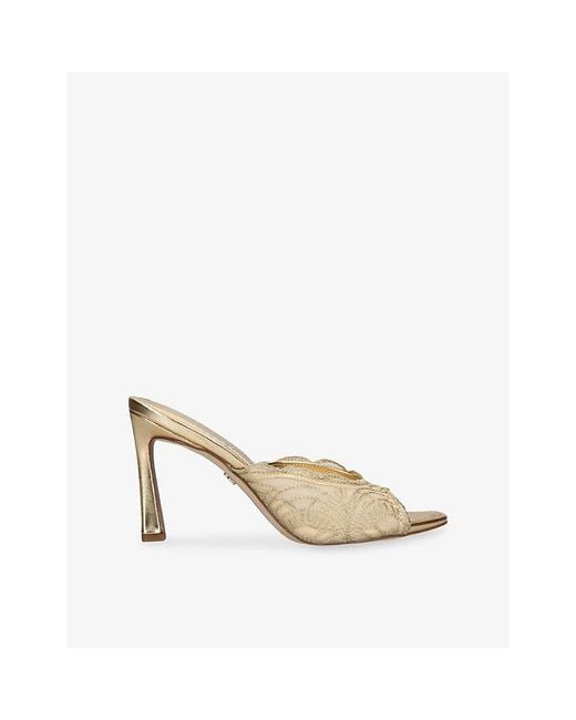 Sam Edelman Natural Iva Lace Heeled Mules