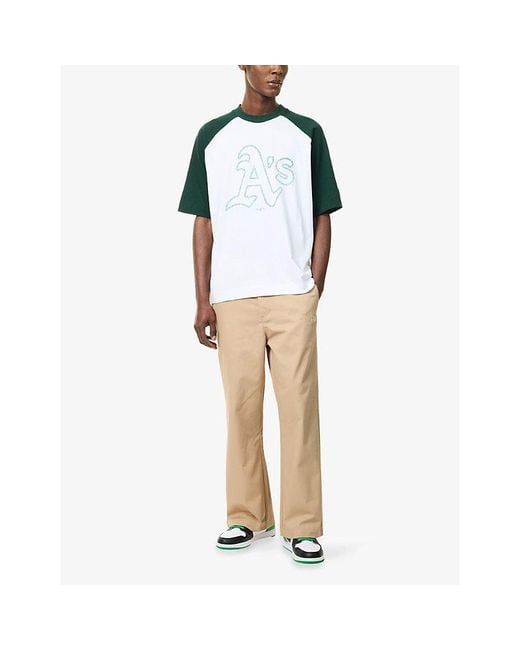 KTZ Natural Athletics Mlb Logo-Embroidered Cotton Chinos for men