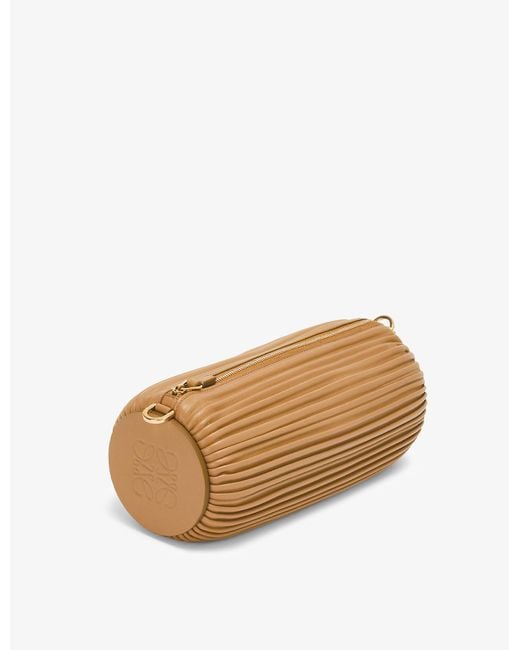 Loewe Bracelet Pouch Pleated Leather Shoulder Bag in Natural | Lyst Canada
