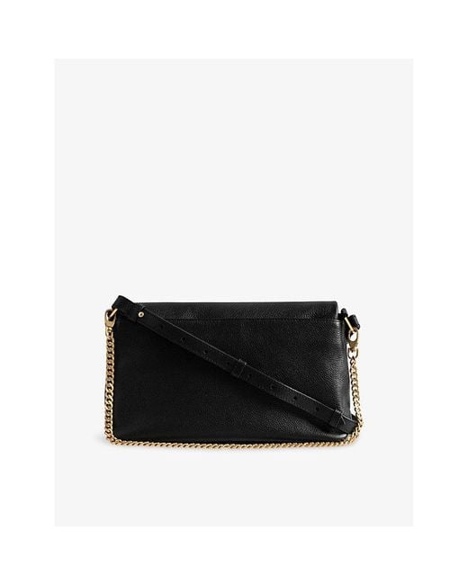 Zadig & Voltaire Black Rocky Ii Wing-Embellished Leather Cross-Body Bag