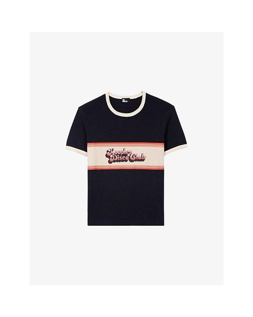 The Kooples Blue Disco Club Slim-Fit Cotton-Jersey T-Shirt