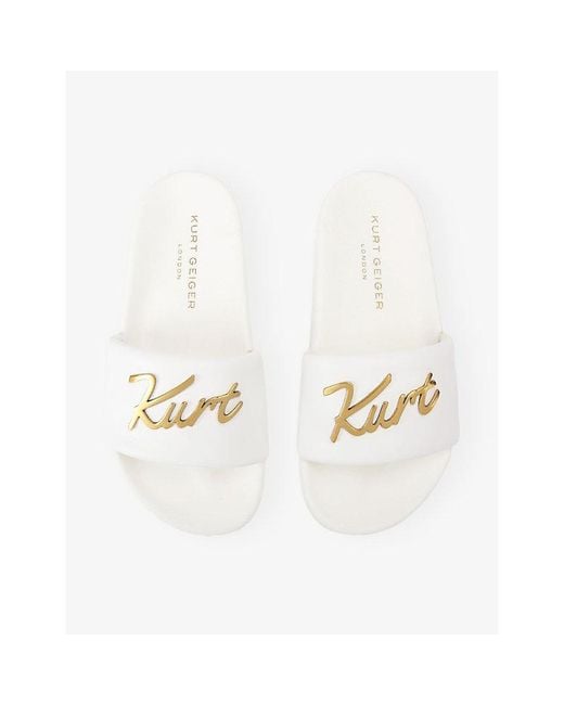 Kurt Geiger White Meena Kurt Faux-Leather Sandals