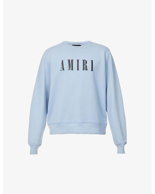 Amiri Core Logo-print Cotton-jersey Sweatshirt in Blue for Men | Lyst ...