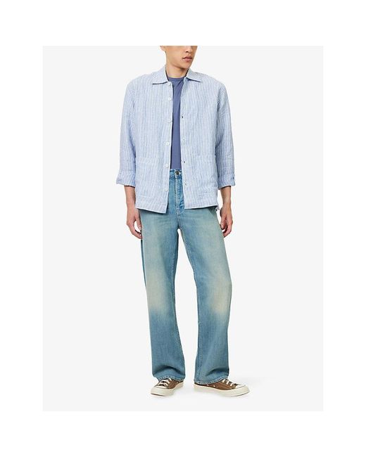 Nudie Jeans Blue Tuff Tony Straight-Leg Denim Jeans for men