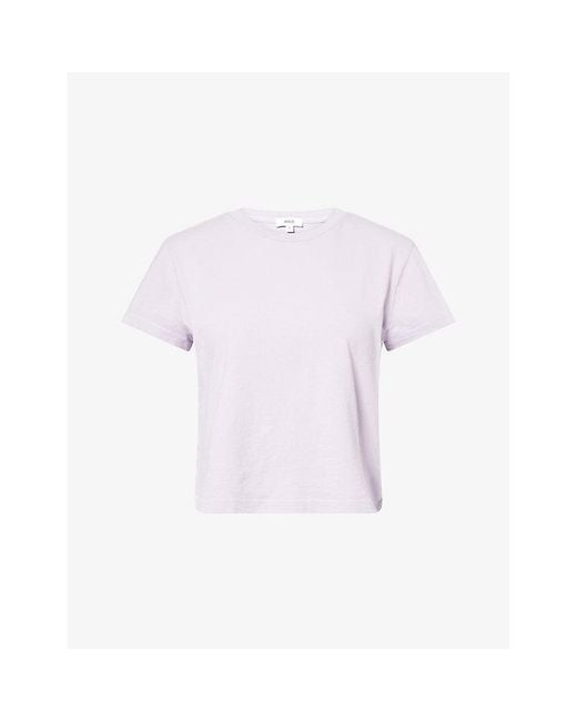 Agolde Purple Adine Shrunken Cotton T-Shirt