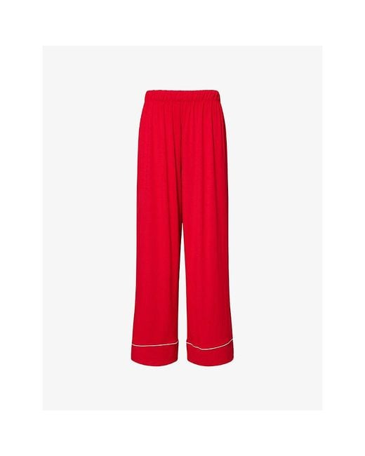 Lounge Underwear Red Alpine Dreams Stretch-Modal Pyjama Bottoms