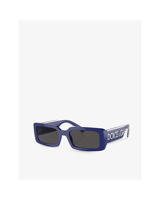 Dolce & Gabbana Blue Dg6187 Rectangle-frame Injected Sunglasses
