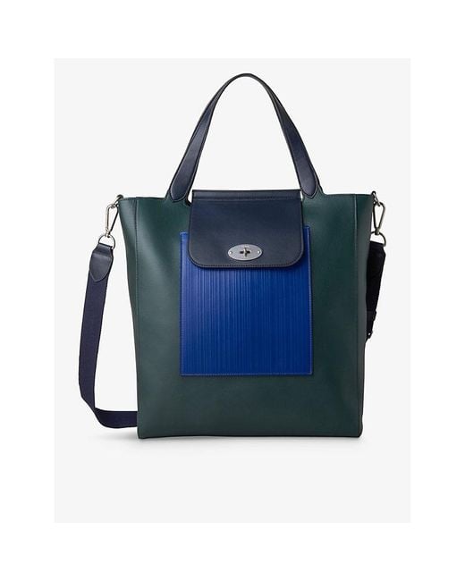 Mulberry X Paul Smith Antony Leather Messenger Bag in Blue Lyst