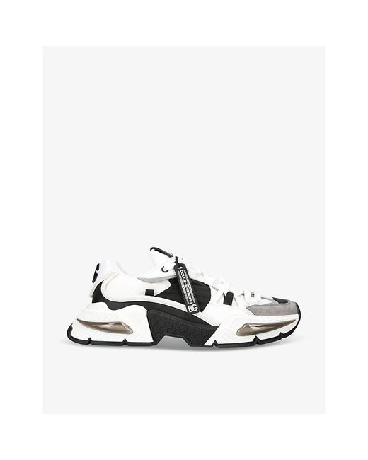 Dolce Gabbana Air Master Logo embellished Leather Low top Trainers in White for Men Lyst Canada