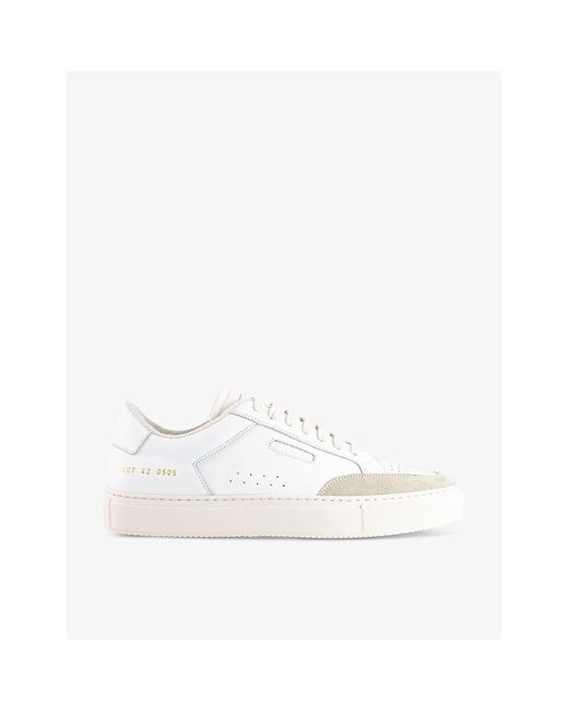 Common Projects White Tennis Pro Number-print Leather And Suede Low-top Trainers for men