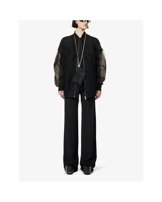 Rick Owens Blue Semi-sheer Relaxed-fit Tulle Jacket