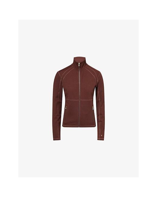 Now You Live Red Clayton High-Neck Stretch-Jersey Jacket