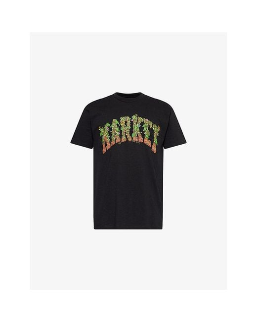 Market Black X London Flower Wall Graphic-Print Short-Sleeve Cotton-Jersey T-Shirt for men
