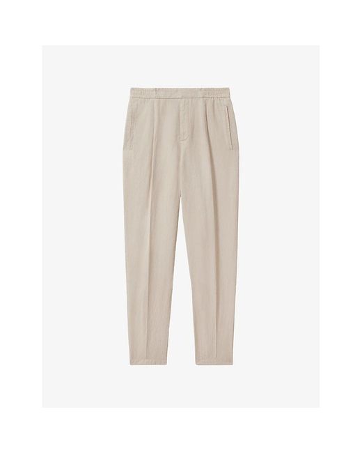 Reiss Natural Pact Straight-leg Relaxed-fit Cotton And Linen-blend Trousers for men