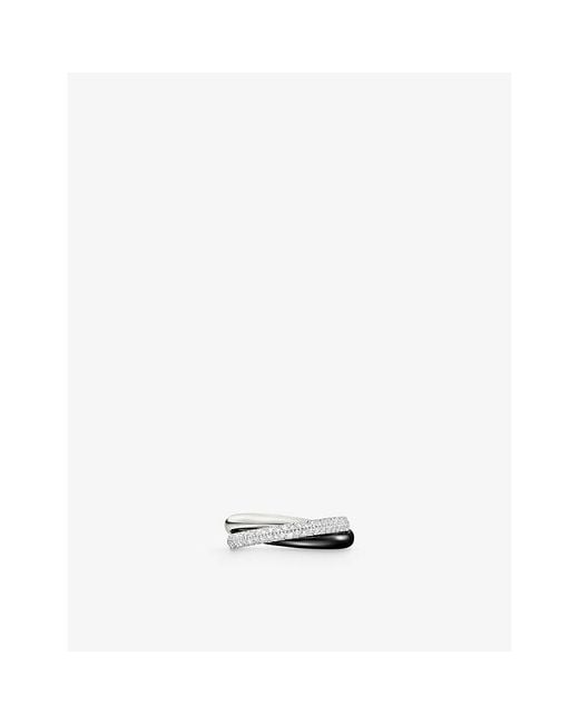Cartier White Trinity Small 18Ct- Ceramic And 0.46Ct Brilliant-Cut Diamond Ring