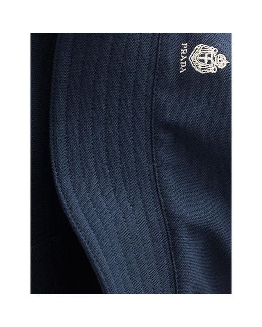 Prada Blue Old Cotton-Piqué Bucket Hat for men