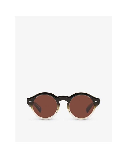 Oliver Peoples Brown Ov5493su Cassavet Round-frame Acetate Sunglasses