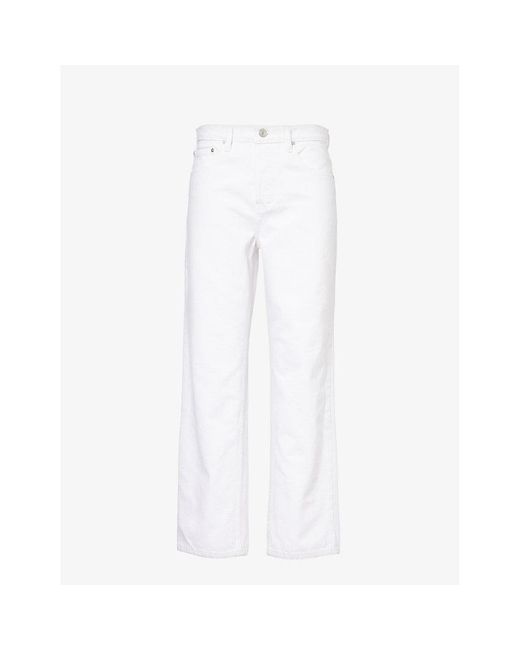 FRAME White Slouchy Straight-leg Mid-rise Denim Jeans