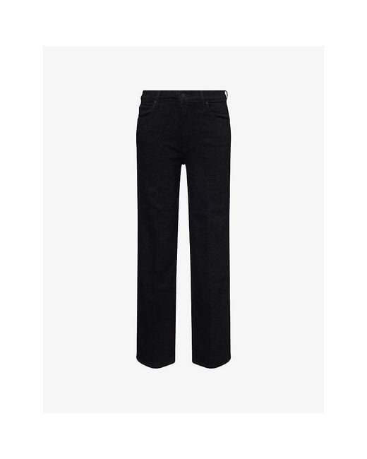 Mother Black The Lil Kick It High-Rise Cotton-Blend Denim Jeans