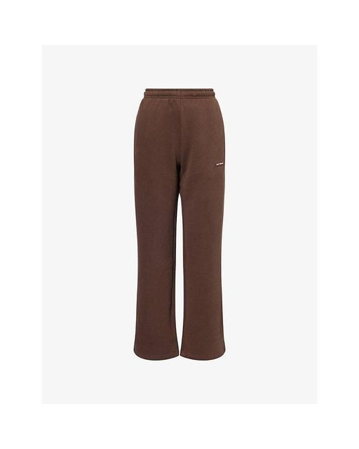 Ru & Rocka Brown Core Straight-Leg Cotton-Jersey Jogging Bottoms