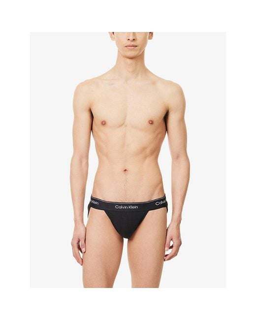 Calvin Klein Black Logo-waistband Pack Of Three Stretch-cotton Underwear for men