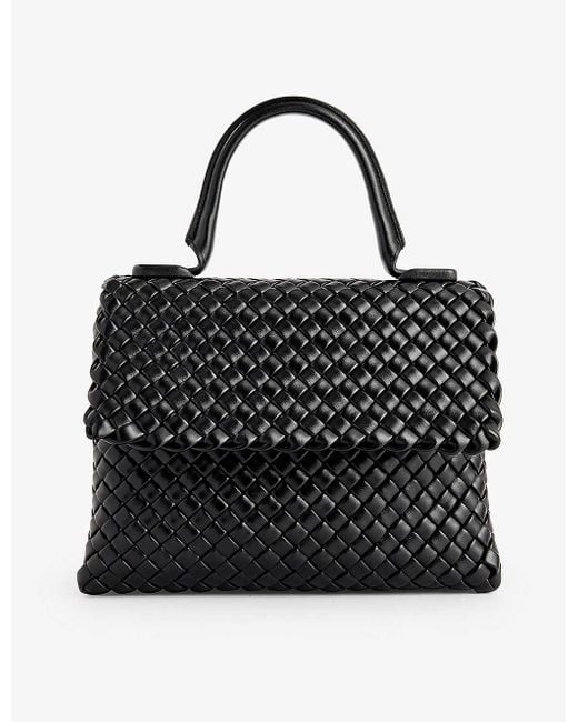 Bottega Veneta Black Cobble Intrecciato-weave Leather Shoulder Bag