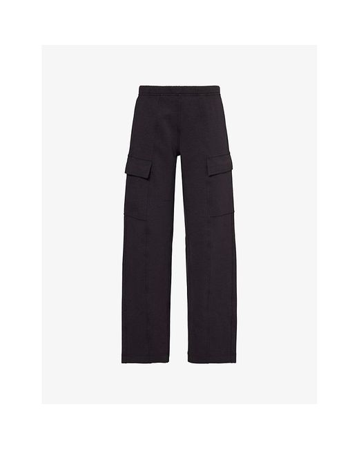 lululemon athletica Blue Cargo Double-knit Straight-leg Mid-rise Recycled Polyester-blend Trousers