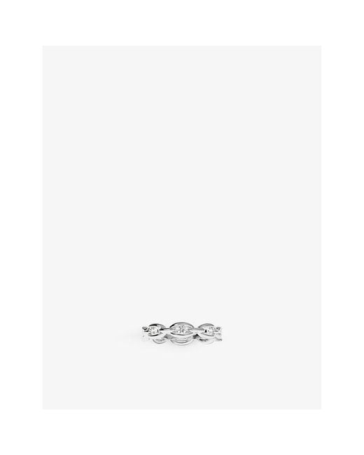 Apm Monaco White Hiver Sterling And Cubic Zirconia Ring